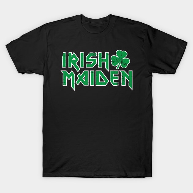 Irish Maiden paddy day cailín rocker metalhead T-Shirt by Daribo